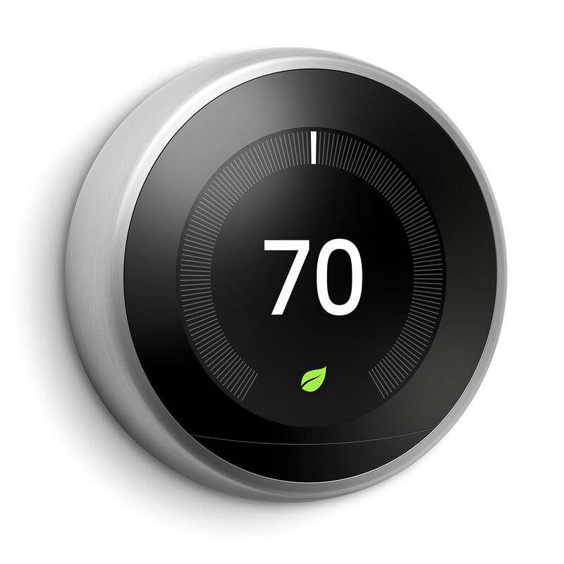 Google Nest Learning Thermostat Stainless Steel | Jackson EMC Marketplace
